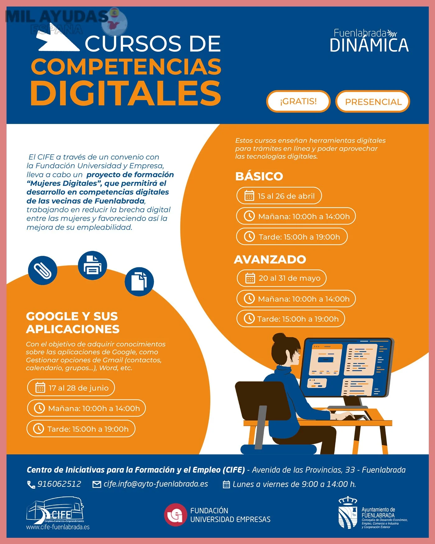 Áreas digitales y ejemplos de cursos