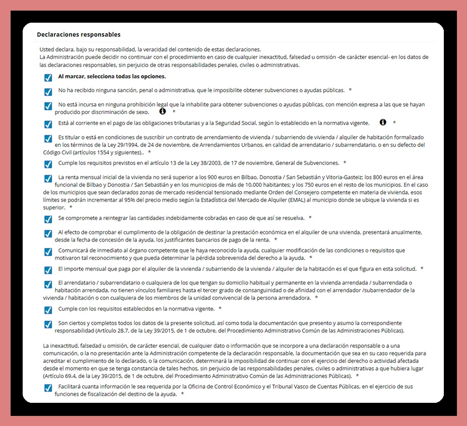 Documentación necesaria