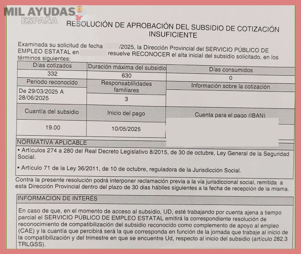 Lista de documentos obligatorios