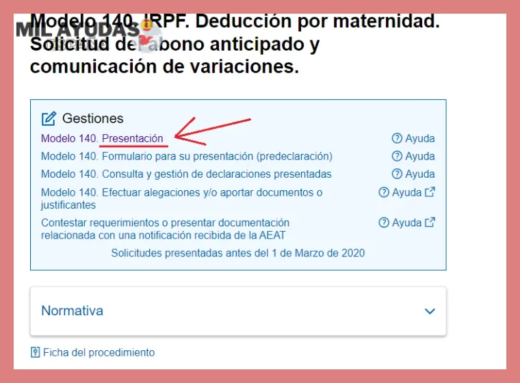 Procedimiento de solicitud y activación