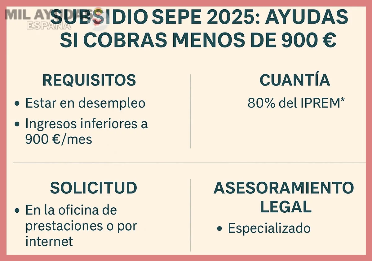 Tipos de subsidios y cuantías disponibles para desempleados sin cargas