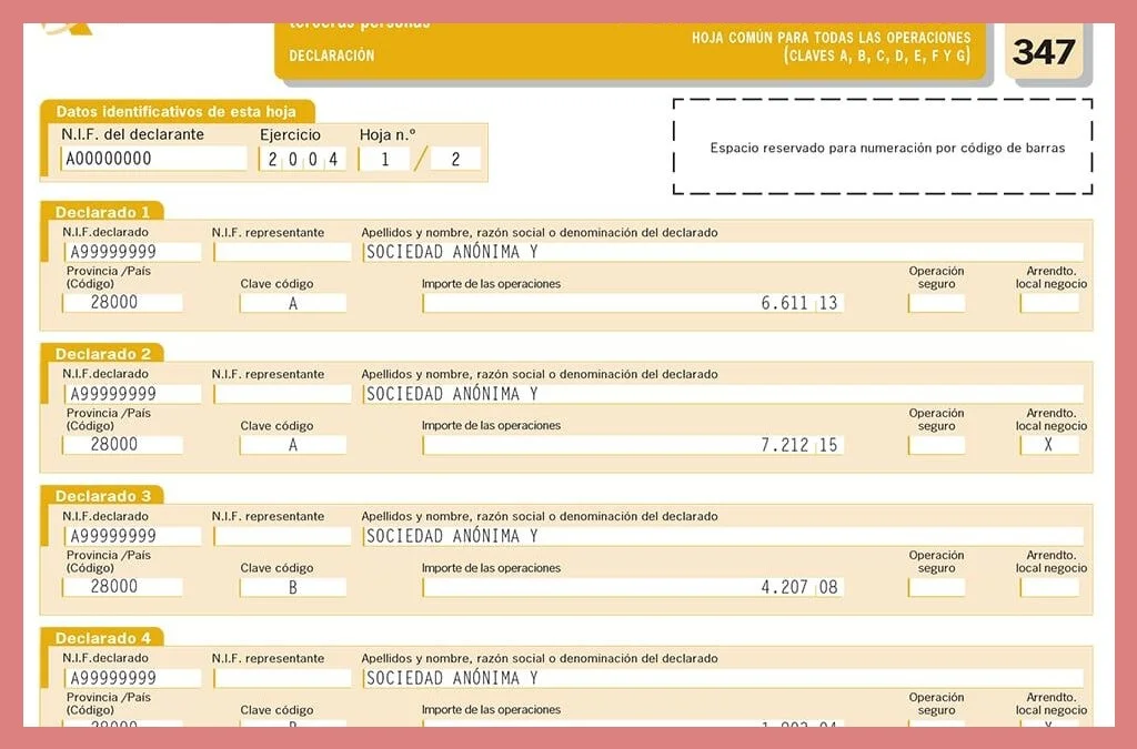 Umbrales y conceptos declarables